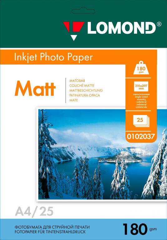 Купить Односторонняя Матовая фотоБумага для струйной печати, A4, 180 г/м2, 25 листов. Односторонняя Матовая фотоБумага для струйной печати, A4, 180 г/м2, 25 листов.